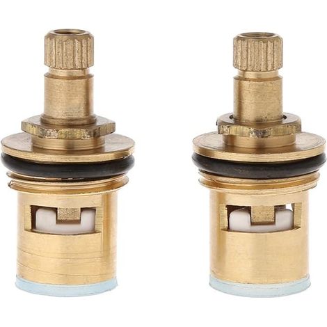 2 pièces de Remplacement de Robinet en Laiton 1/4 de Tour G1 / 2" Cartouche de Disque en céramique Robinet de Robinet Chaud et Froid (1/5)