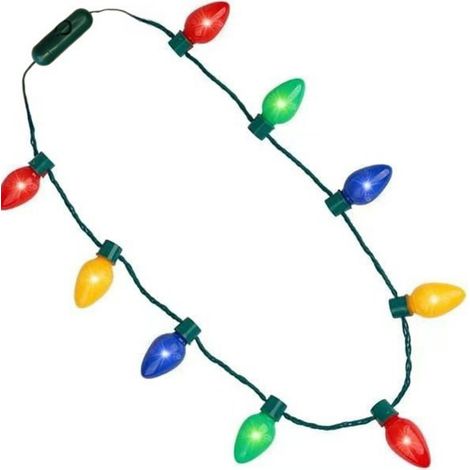 Collier Lumineux Noël - Guirlande LED 35 Pouces 9 Ampoules Multicolores - Accessoire Festif à Piles - 1 Pièce (1/5)
