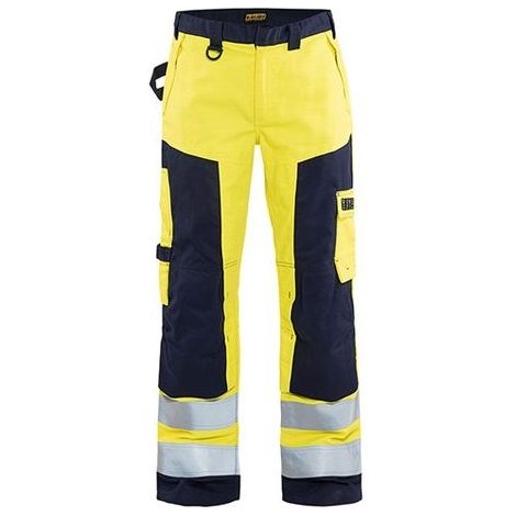 Pantalon de travail multinormes artisan 1578 - Jaune fluo/Marine XL - FR(50) - SE(C56) - Longues (1/2)