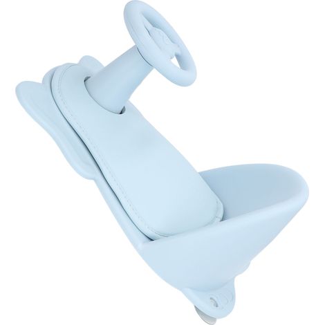 Siège de baignoire pour bébé avec fond réglable, chaise de bain pour tout-petit, tabouret de douche pour nourrisson avec coussin antidérapant et support de rangement bleu (1/5)