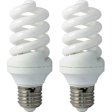 ORION91 Pack x 2 unidades Bombilla CFL ESPIRAL LUZ ROJA 15W E27 MINI -T3 8000H ROJA SpazioLuzio CJ.2 (1/5)