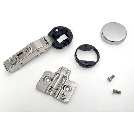 Charnières à Friction pour Porte en Verre avec Amortisseur Soft Intégré – Diamètre 35 mm – Kit de 4 Pièces (1/2)