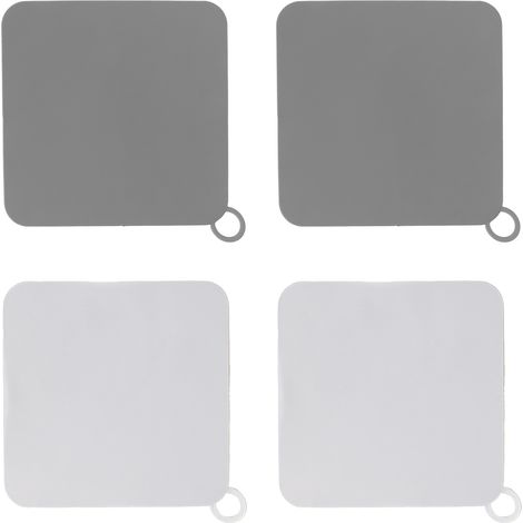 4 coussins plats en silicone anti-odeur, puissante aspiration, bouchon de vidange multifonction, blanc et gris (1/5)