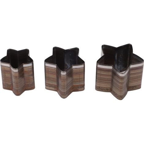 3 pièces ensemble de matrices de découpe du cuir 5 branches en forme d'étoile incisive en acier allié Kit de moule de découpe de poinçonnage du cuir (1/5)