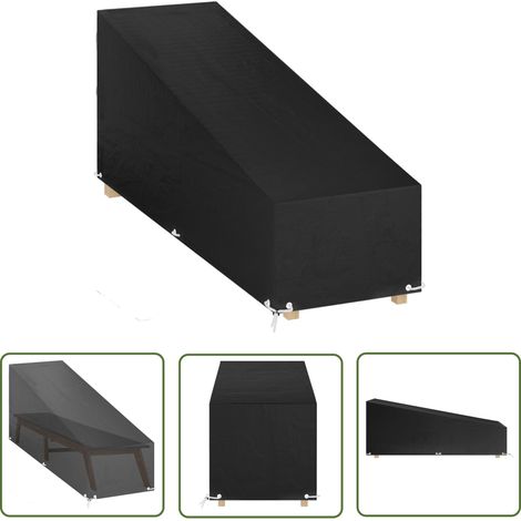 The Living Store Abdeckung für Sonnenliege 12 Ösen 205x75x40/70 cm Polyethylen - Sonnenliegen Abdeckung - Gartenmöbel Schutzhülle - Wetterfest - Uv Beständig - Polyethylen (1/5)