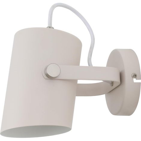 Applique murale E27 avec câble en tissu blanc, éclairage décoratif et fonctionnel, idéal pour les ambiances modernes et chaleureuses.
