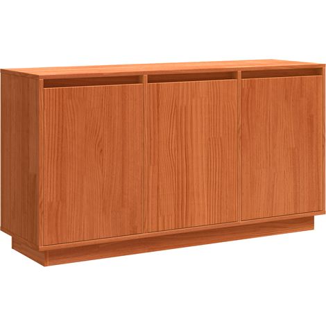 Buffet Meuble de rangement Chêne brun 111 x 34 x 60 cm Pin massif (1/5)