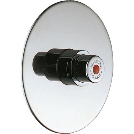 Delabie Vanne d'évacuation automatique TEMPOSTOP G1/2 UP 30 secondes, avec rosace en acier inoxydable D130mm