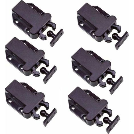 Lot de 6 loquets à libération tactile pour placard – Loquets non magnétiques pour tiroir (1/4)