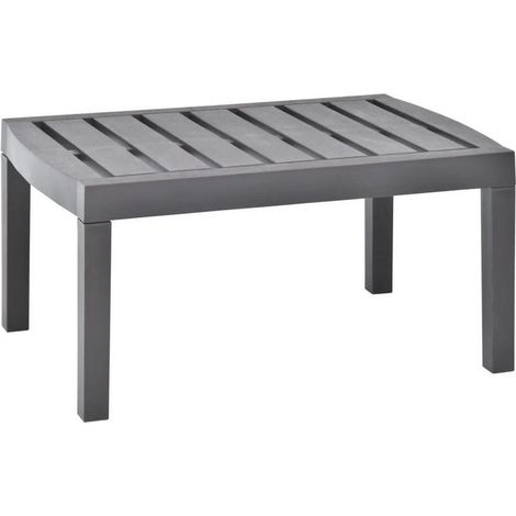 Table basse de jardin plastique marron Leeco (1/3)