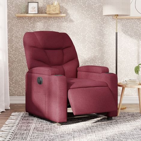 Fauteuil inclinable électrique-Chaise de relaxation-Fauteuil Relax Rouge bordeaux Tissu 669206 (1/5)