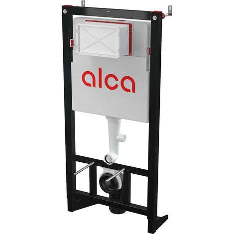 Alcadrain AM123/1120E Vorwandinstallationssystem für Trockenbau (aus Gipskarton), freistehend, Anschluss an Abwasser DN 100 (1/2)