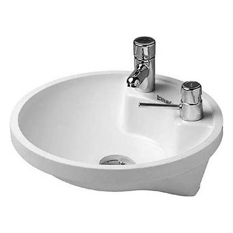 DURAVIT ARCHITEC lavabo empotrado sin rebosadero con plataforma para grifería d : 400 1 orificio para grifería blanco