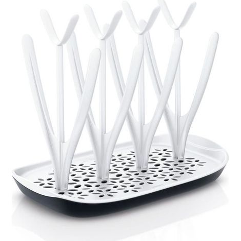 Egouttoir à biberons et tétines - PHILIPS AVENT - Bac d\'égouttement amovible - Blanc/Gris (1/5)