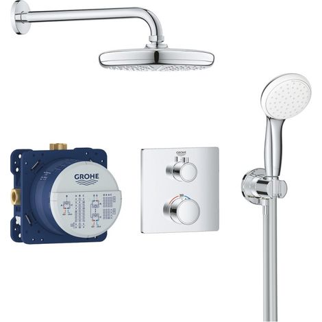 Set de douche encastré GROHE Tempesta 210 GROTHERM Chromé - 34729000 (1/6)