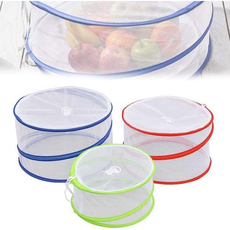 Moustiquaire pliable, 3 tailles pour aliments, parapluie alimentaire, moustiquaire, moustiquaire pour fruits et gâteaux