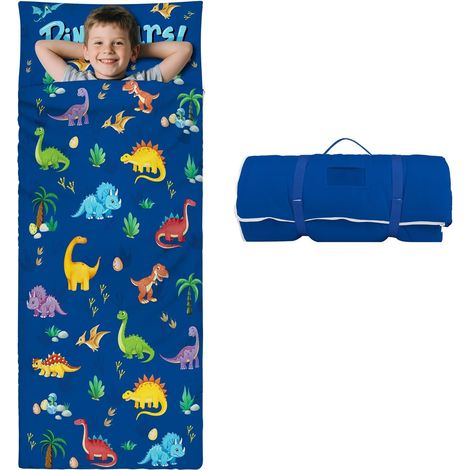 Sac de Couchage Chaud Enfant, Tapis de Sieste 150×60cm,Dinosaure coloré (1/5)