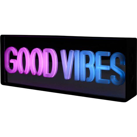 Lampe LED Effet Néon "Good Vibes" 22cm Multicolore (1/5)