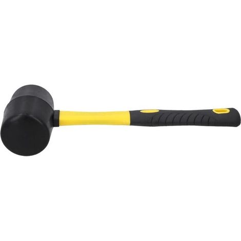 Maillet Caoutchouc Noir Ø 65 mm – Midi Marteau de Carreleur, Carrossier, Maçon, avec Manche Bi-Matière 2K (1/3)
