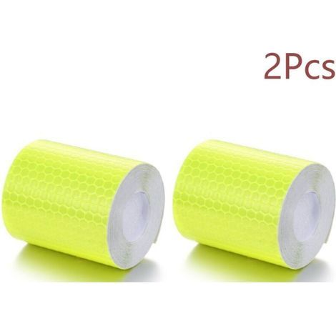 2er-Pack fluoreszierendes gelbes 5 cm 3M-Klebeband zum Aufkleben und Zuschneiden – wetterfestes reflektierendes Klebeband – selbstklebendes Warnband – Sicherheitsmarkierung (1/4)