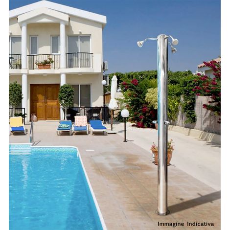 Doccia da Giardino Tripla 3 Temporizzatori e Lavapiedi ATI Docce MUL-3P Inox Anodizzato (1/5)
