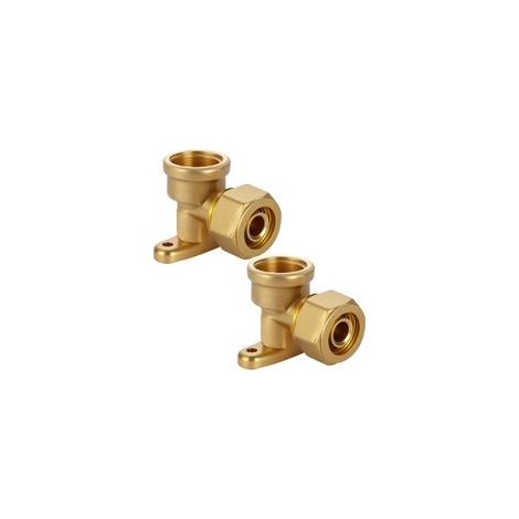 Lot de 2 raccords à vis de 16 mm avec angle mural DVGW 1/2" IG 16 x 2,0 mm, raccord à bague de serrage 90°, raccord coudé de transition (1/5)