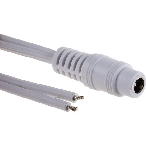 Câble d'alimentation, Blanc, Cordon pour fiche femelle 2,1 mm vers Sans terminaison / 7 A, 1.8m ( Prix pour 1 )