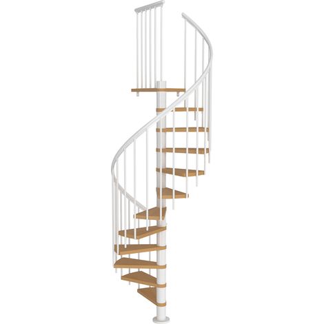 Dolle Spindeltreppe Montreal Buche/weiß 252-282cm Geschosshöhe Ø120cm