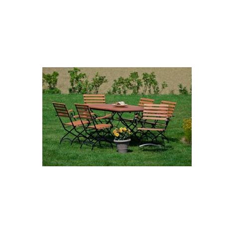 Schlossgarten Set 7tlg 6 Sessel Tisch 100(150)x90cm