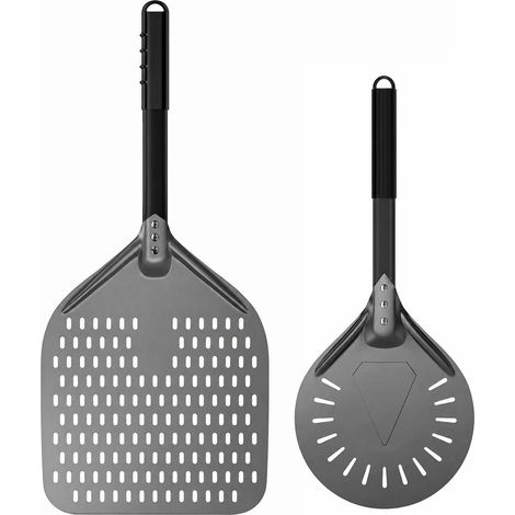 12 pouces Pelle à Pizza 8 Pouces Pelle à pizza Perforée en Aluminium Anodisé Dur, Pizza Paddle pour Cuisson au Four à Pizza (1/5)