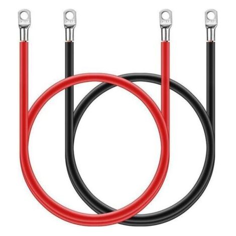 BUNTHAUS 16mm² 50 cm Onduleur Batterie Câble(Max 100A),Bornes à Anneau Rouge et Noir Cuivre Etamé pour Moto,Automobile,Bateaux Marin (1/5)