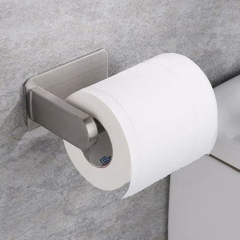 Porte Papier Toilette Auto-adhésif de sans Forage Support de Papier Mural Titulaire de Papier,Porte Rouleau Papier WC en Acier Inox Derouleur Papier WC (1/5)