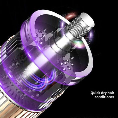 Sèche-cheveux Silencieux Moteur Puissant Double Ionisation Vitesse de Vent Rapide Verrouillage Hydratation 220V Bleu