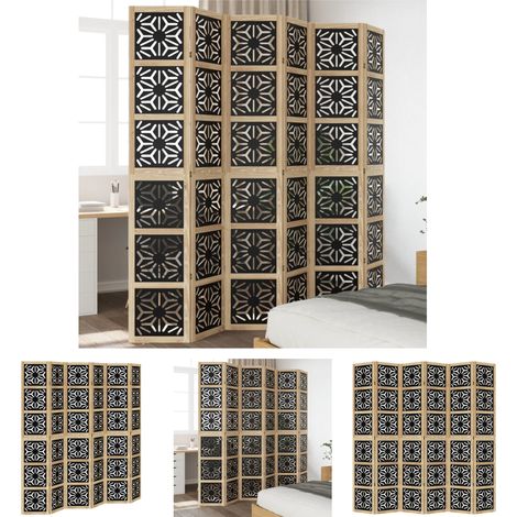 The Living Store 6-tlg. Raumteiler Braun und Schwarz Massivholz Paulownia - Raumteiler (1/5)