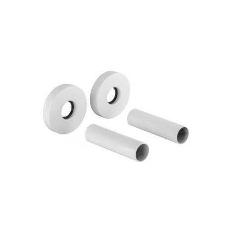 Kit cache mural en laiton pour robinets de radiateur décoratifs Ø12-Ø16 de couleur blanc mat Arteclima 3181870BB  Blanc mat
