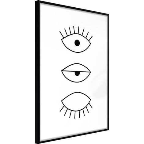 Affiche Murale Encadrée "Phases of Falling Asleep" 30 x 42 cm Noir