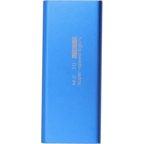 Boîtier adaptateur MSATA vers USB 3.0 6 Gbit/s bleu pour SSD externe 30 x 30 mm et 50 x 30 mm (1/5)