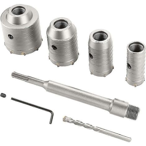 Kit de scie cloche pour béton, forets de 30, 40, 50 et 65 mm pour perceuses à percussion SDS Plus, forets circulaires (1/5)