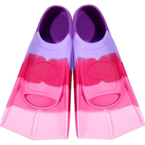 Palmes de natation courtes pour enfants, 100 % silicone, palmes de plongée courtes pour l'entraînement de natation, l'entraînement en eau libre, la plongée avec tuba, la plongée pour débutants (1/5)