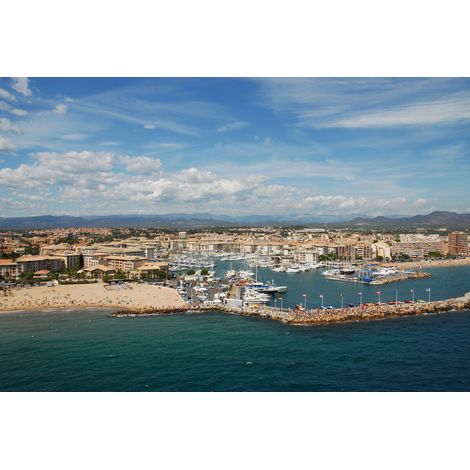 Tableau sur toile Fréjus vue de haut 30x45 cm - Impression sur Toile Murale Décorative - Image imprimée en HD sur Toile - Toile sur Châssis en Bois FSC - Fabriqué en France (1/4)