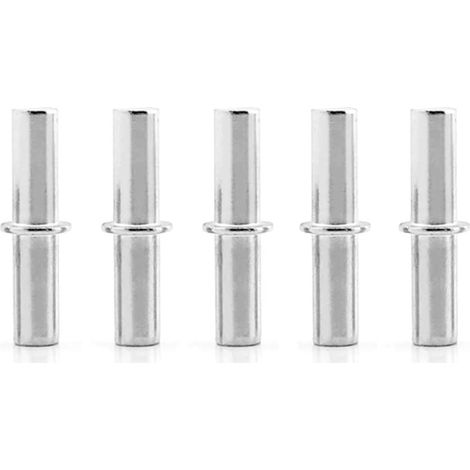 Lntyq 100pcs Nickelé Ø5mm Taquets Pour Étagères Support d'Étagère Métallique Goujons de Support d'Étagère, Broches à Chevilles Pour Armoires de CuisineM5 x 25MM