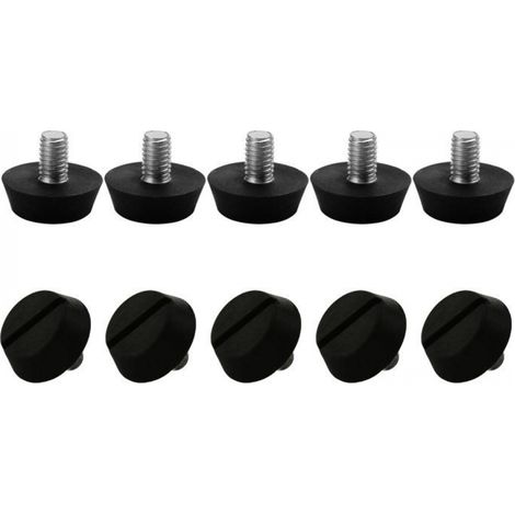 Lot de 10 patins réglables pour meubles, M6 x 10 x 20 mm, pour le réglage en hauteur des pieds de chaises et de tables. (1/5)
