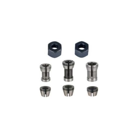 Lntyq Mandrin de Fraiseuse - Lot de 8, Collet Mandrin Affleureuse (6 mm, 6.35 mm, 8 mm), Pince de Serrage Defonceuse (1/5)