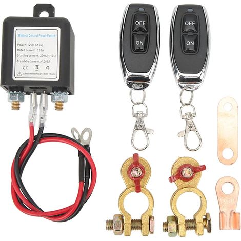 Lntyq Interrupteur de déconnexion de batterie à distance DC12 V, disjoncteur antivol pour voiture pour éviter la décharge de la batterie, contrôleur principal de déconnexion de batterie à courant élev