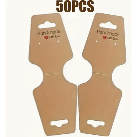 Cartes adhésives double face (50 pièces) pour bracelets, cartes pour colliers, cartes pour boucles d'oreilles, cartes pour clous d'oreilles et cartes d'emballage (1/5)