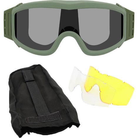 Lunettes de protection anti-buée multifonction pour entraînement, sécurité, couleur verte (1/5)