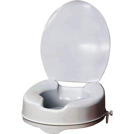 Kibath 143834 Bagno, Sollevatore Bianco con adattatori per Fissare al WC e Dare stabilità Supporta Fino a 150 kg, Cromo Lucido (1/5)