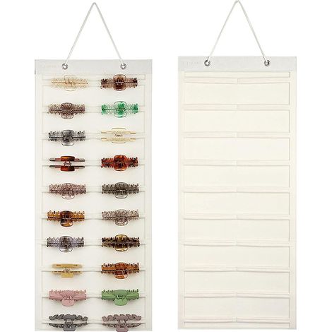 Porte-nœuds pour cheveux avec grande capacité Pinces à cheveux Cintre de rangement Cheveux Blanc (1/5)