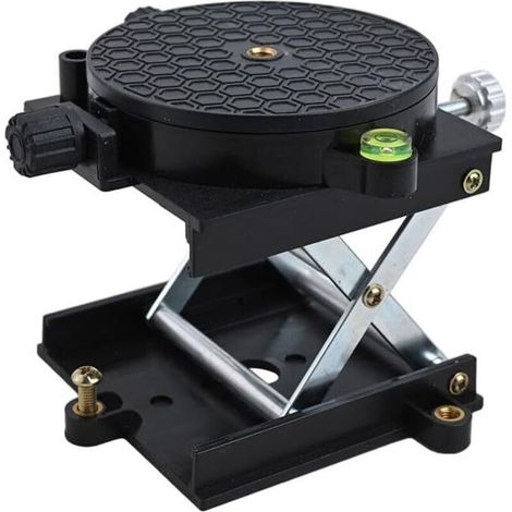 Table élévatrice pour défonceuse en aluminium avec plateforme de réglage précis du niveau de réglage réglable pour gravure et contrôle précis de la hauteur, noir, panneau de 90 x 90 mm