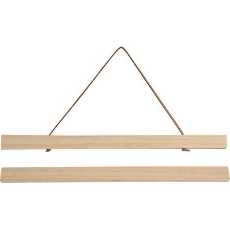 Lot DIY accroche-affiche en bois Cadre magnétique pour œuvres/tirages/toiles/photos/tableaux 30x2.1cm (1/5)
